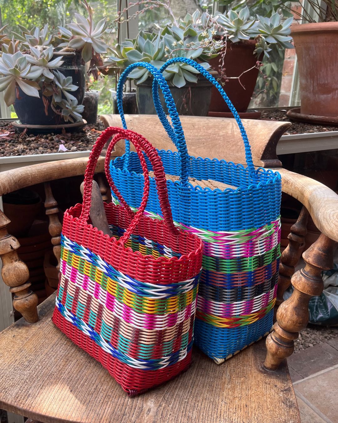 Fair Trade Plastic Basket, Red