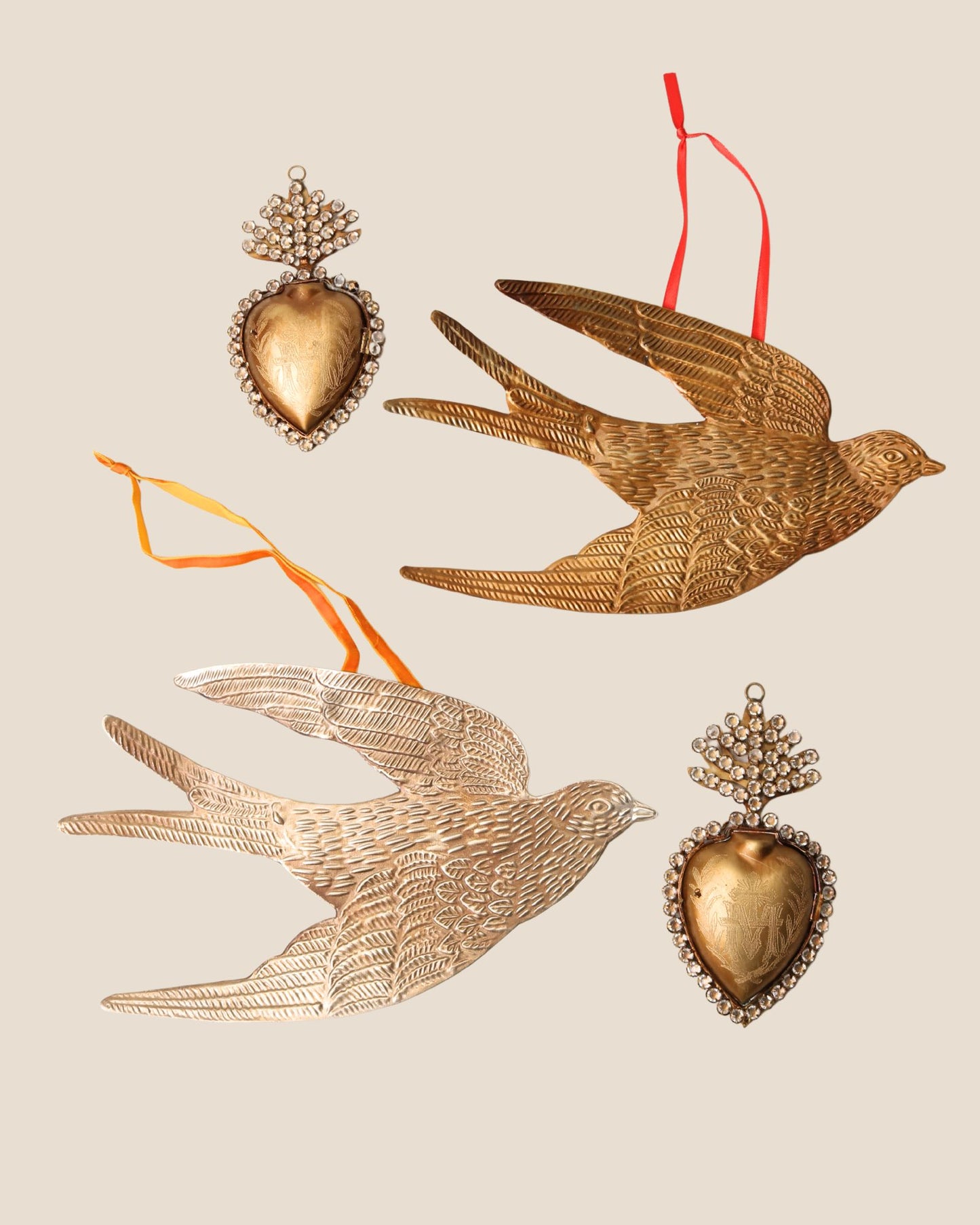 Flying Bird Decoration Antique Silver