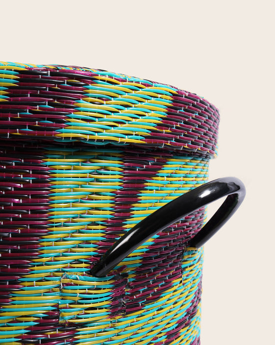 Handwoven Basket with Lid, No 12