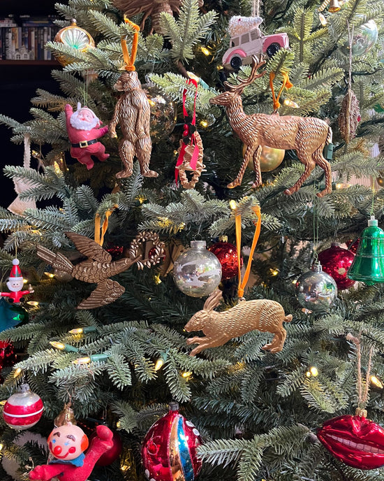 Gold Pressed Deer Decoration