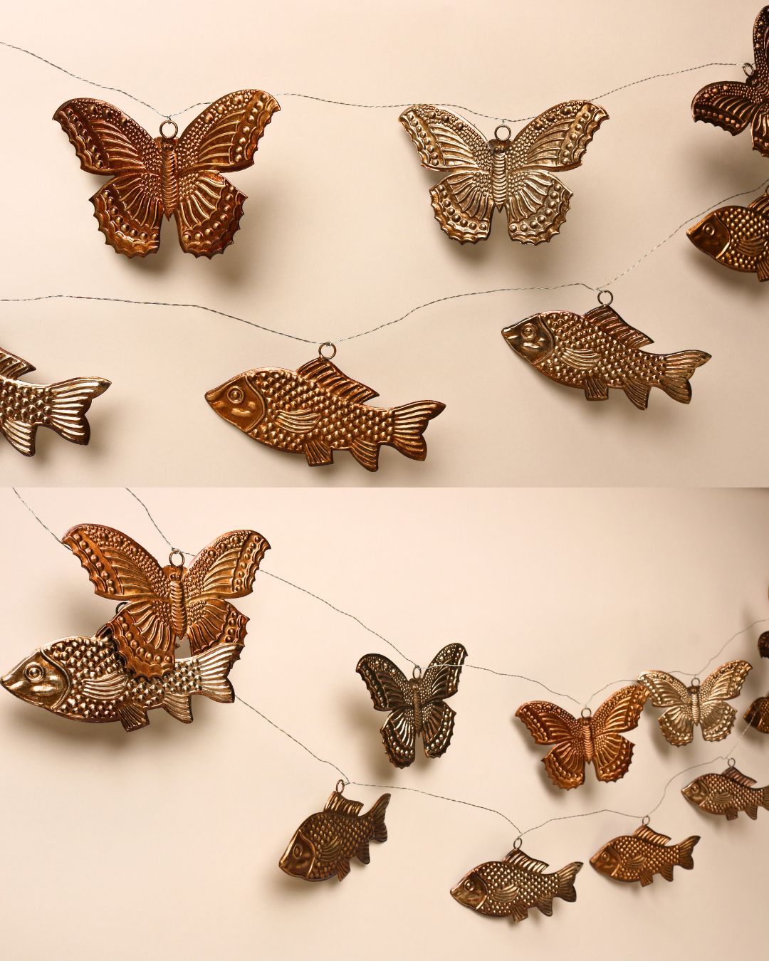 Antique Gold Butterfly Garland Decoration