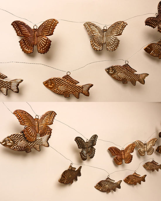 Antique Gold Butterfly Garland Decoration