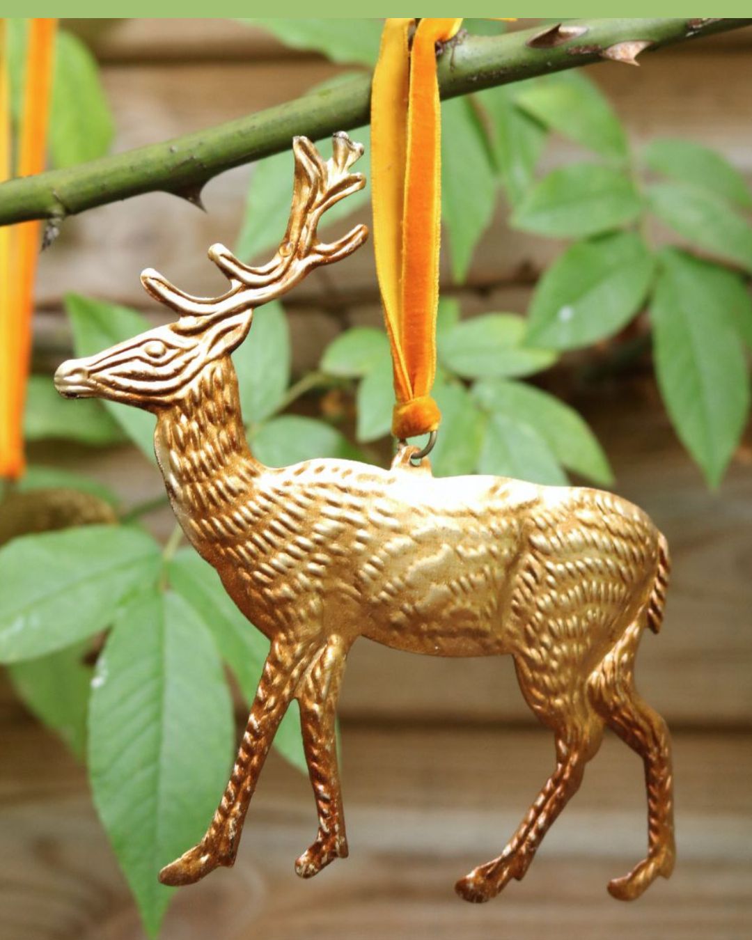 Gold Pressed Deer Decoration