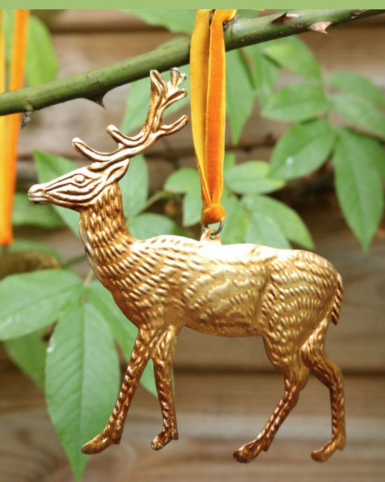 Gold Pressed Deer Decoration