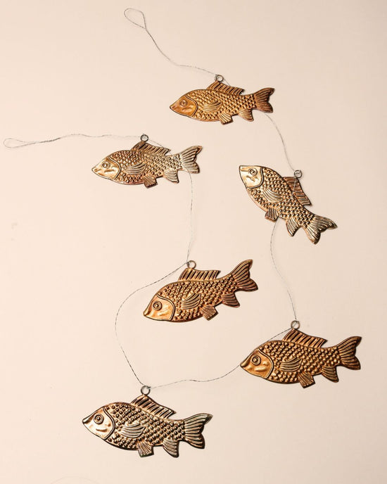 Antique Gold Fish Garland Decoration