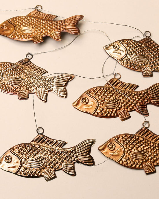Antique Gold Fish Garland Decoration