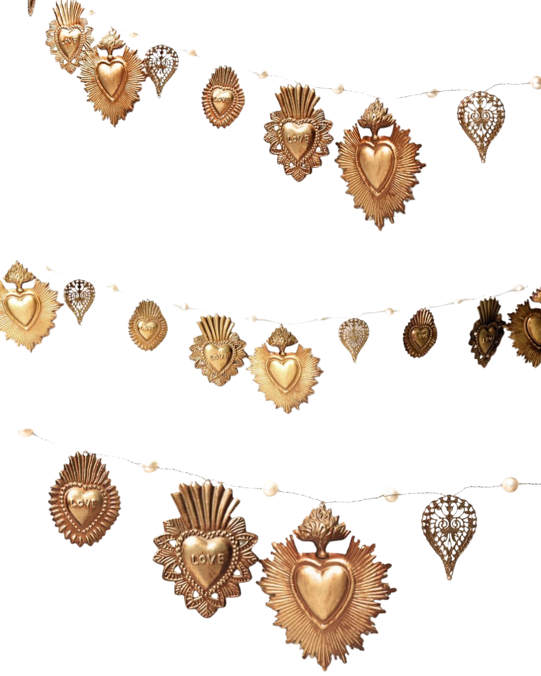Heart Garland with Pearls