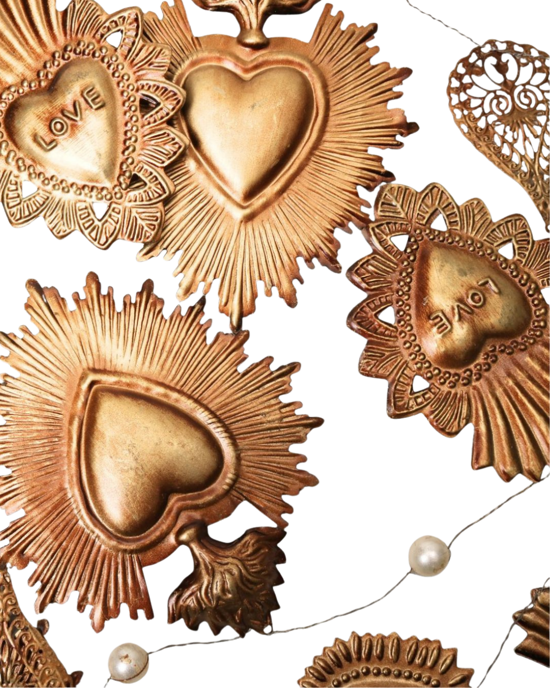 Heart Garland with Pearls