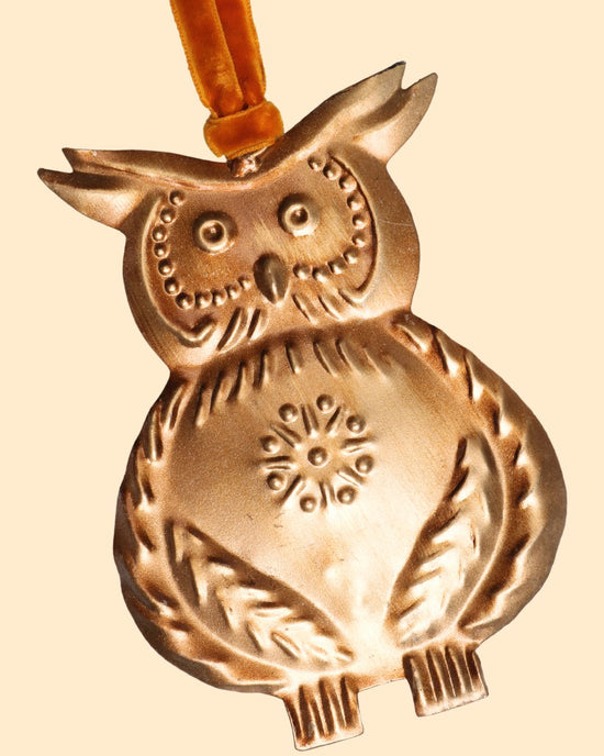 Golden Owl Pressed Decoration