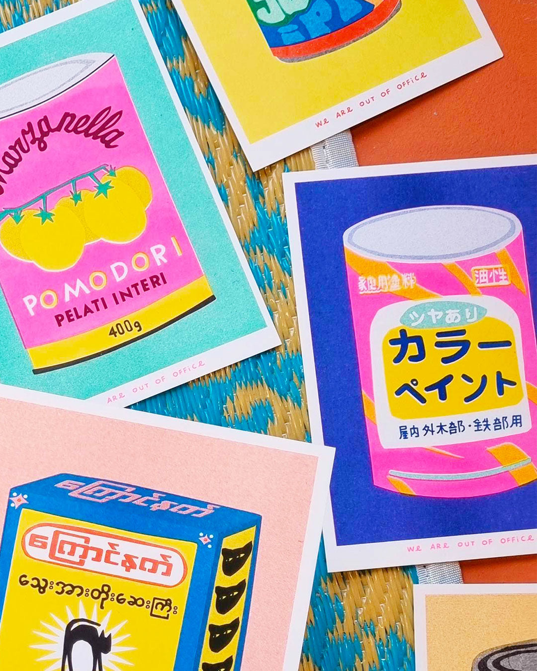 A Risograph Print of a Japanese Bucket of Paint