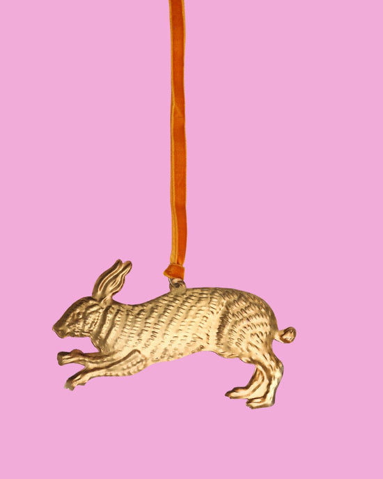 Gold Pressed Rabbit Decoration