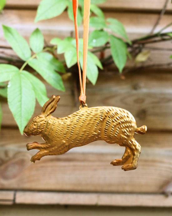 Load image into Gallery viewer, Gold Pressed Rabbit Decoration
