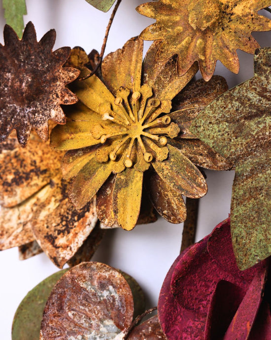 Autumnal Rose Pressed Metal Wreath