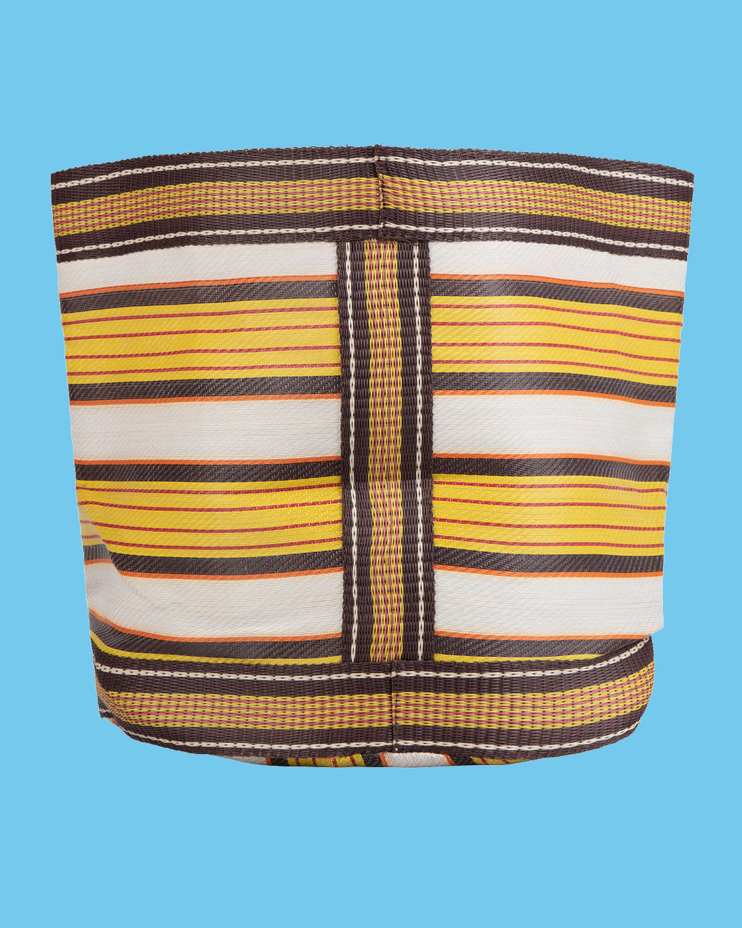 Striped Plant Pot Cover Yellow, Large