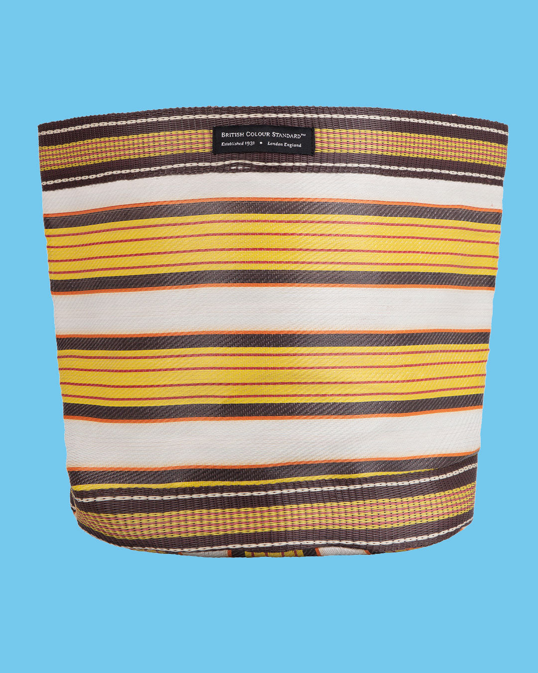Striped Plant Pot Cover Yellow, Large
