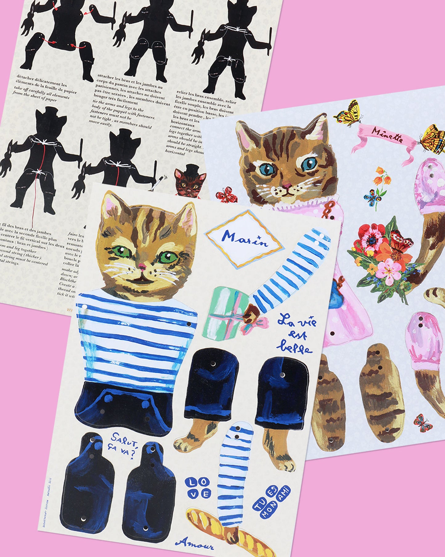 Nathalie Lété Cat Puppets, Set of 2
