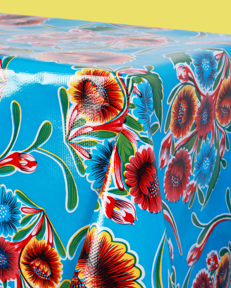 Floral Oilcloth, Blue