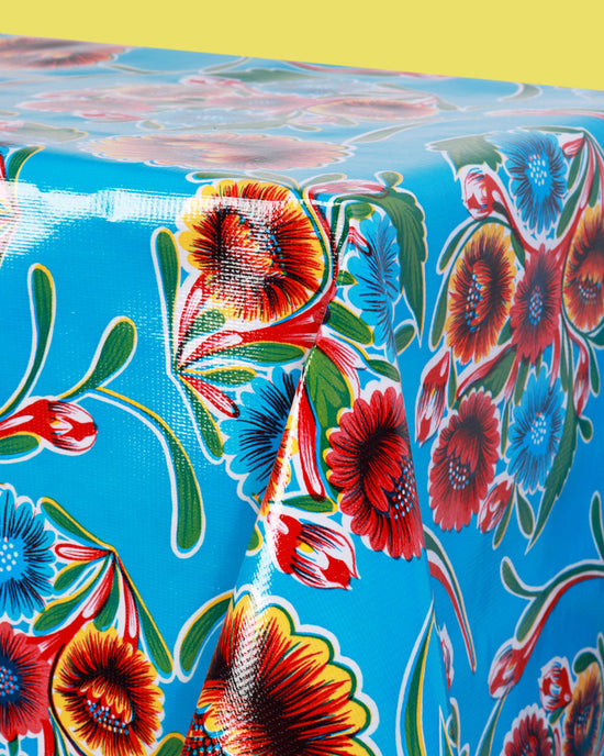 Floral Oilcloth, Blue