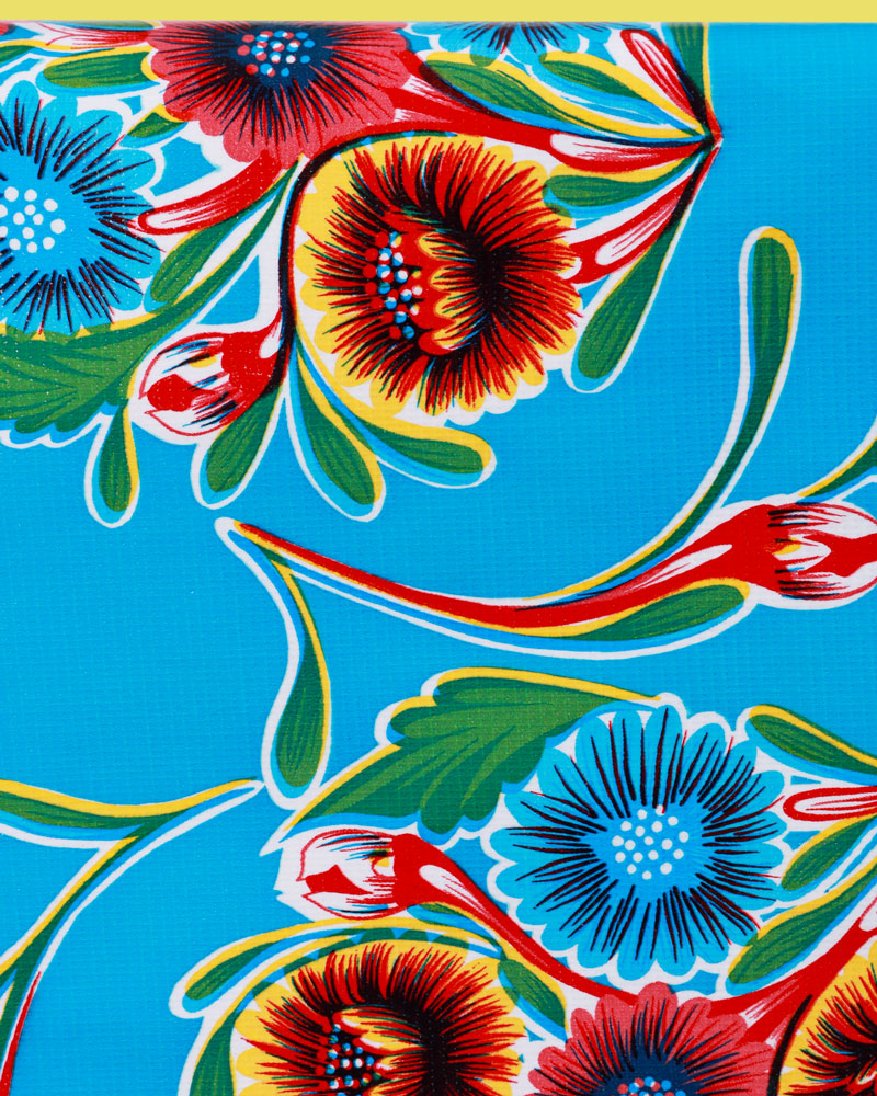 Floral Oilcloth, Blue