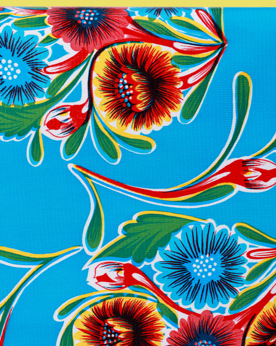 Floral Oilcloth, Blue