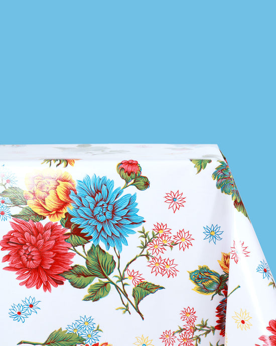 Cristantemos Oilcloth, White