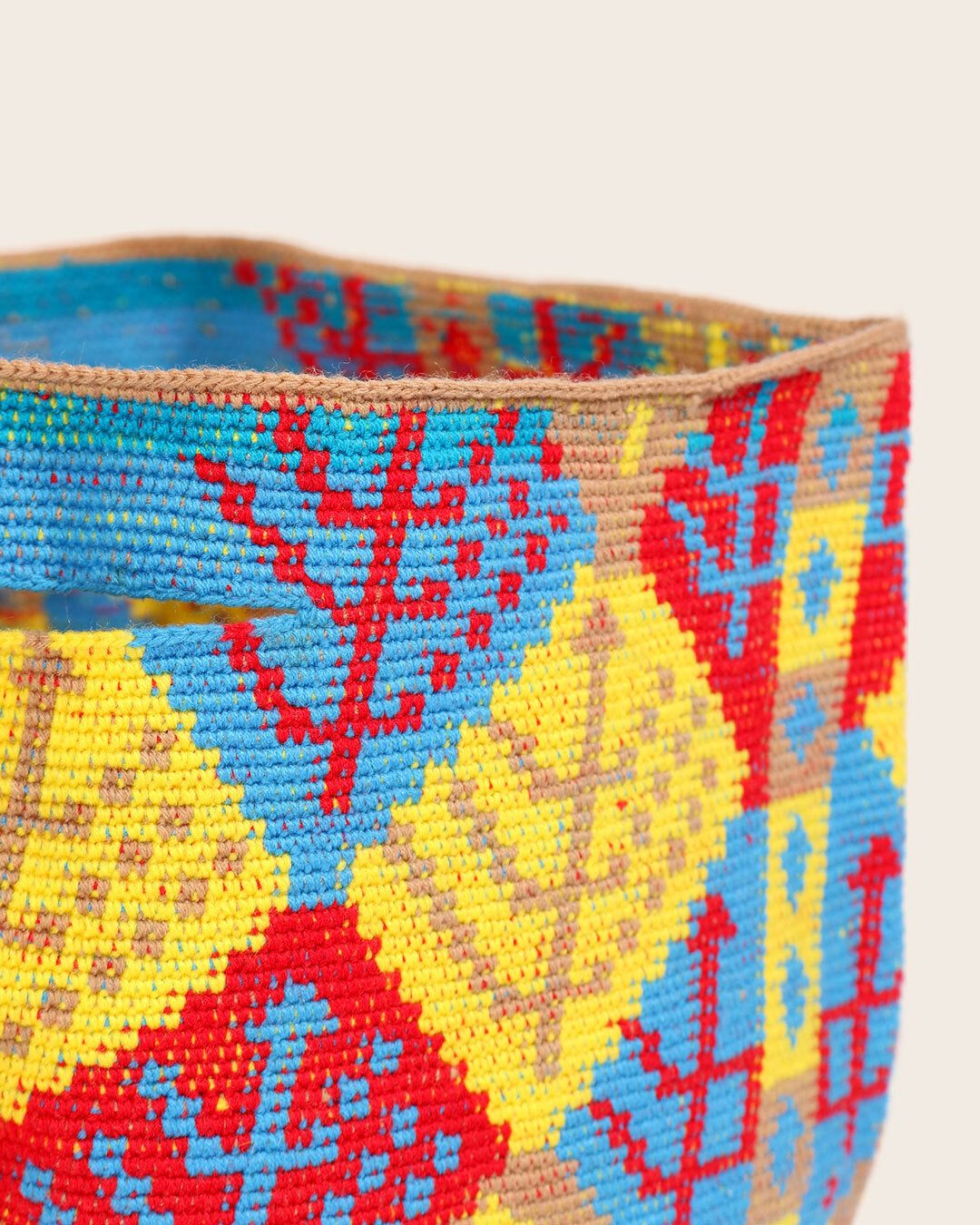 Kenyan Handwoven Basket with Handles, No 58