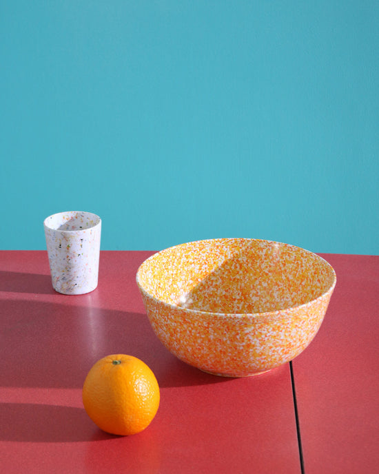 Melamine Bowl, Orange Speckle