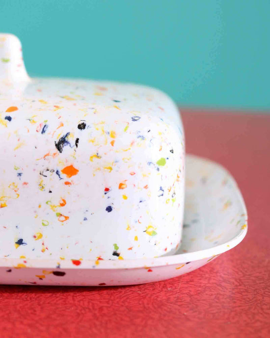 Melamine Butter Dish, Speckle