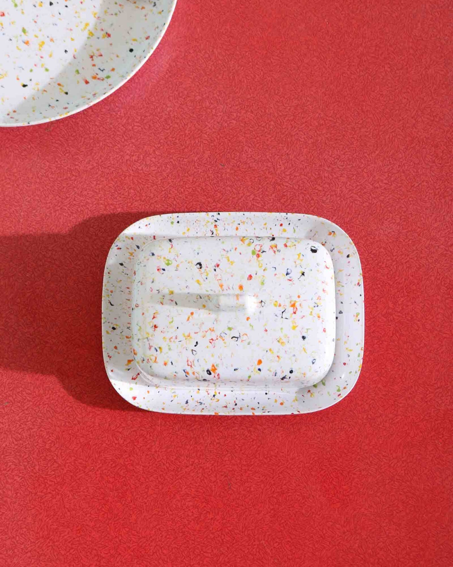 Melamine Butter Dish, Speckle