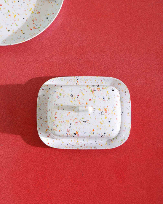 Melamine Butter Dish, Speckle