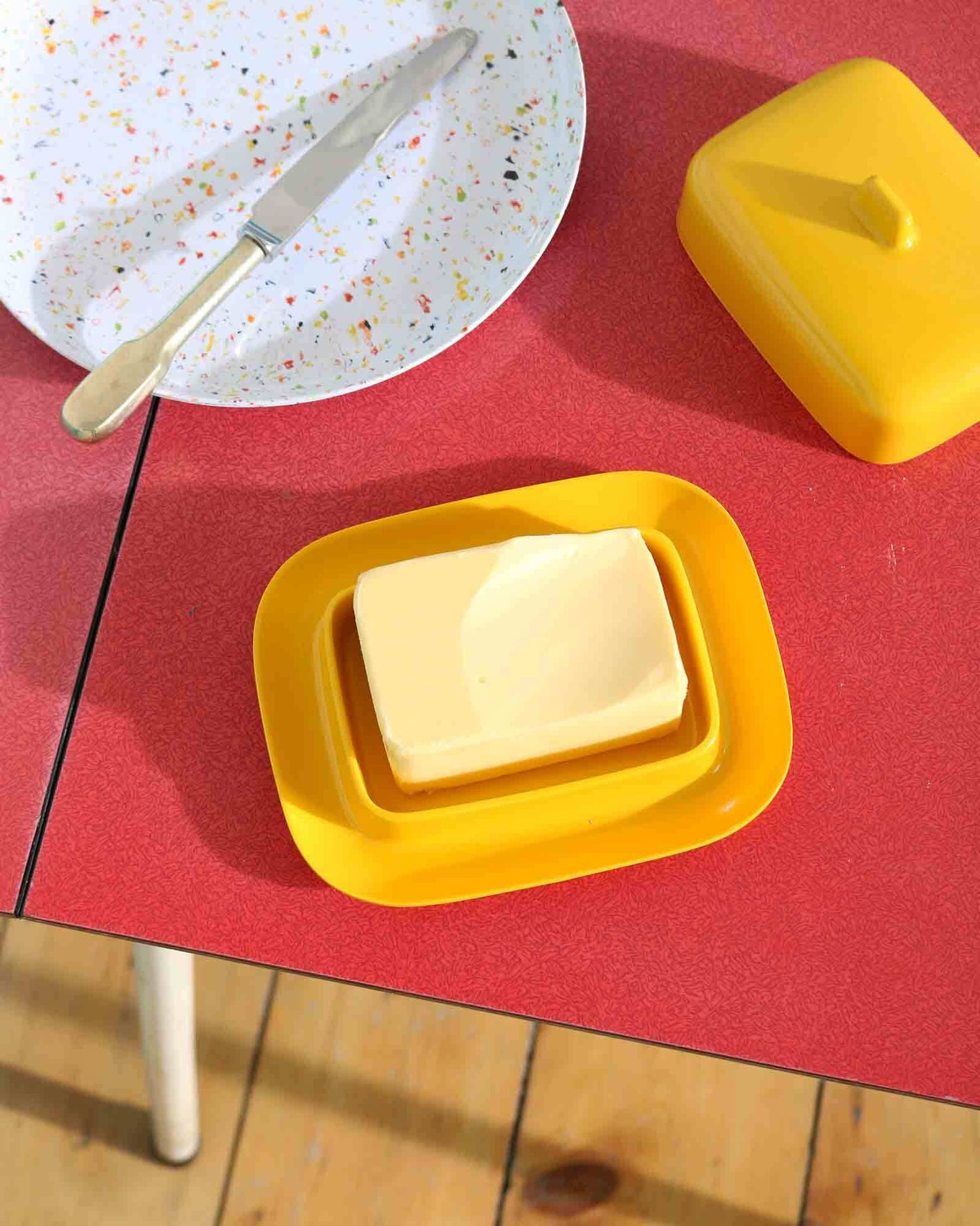 Melamine Butter Dish, Yellow