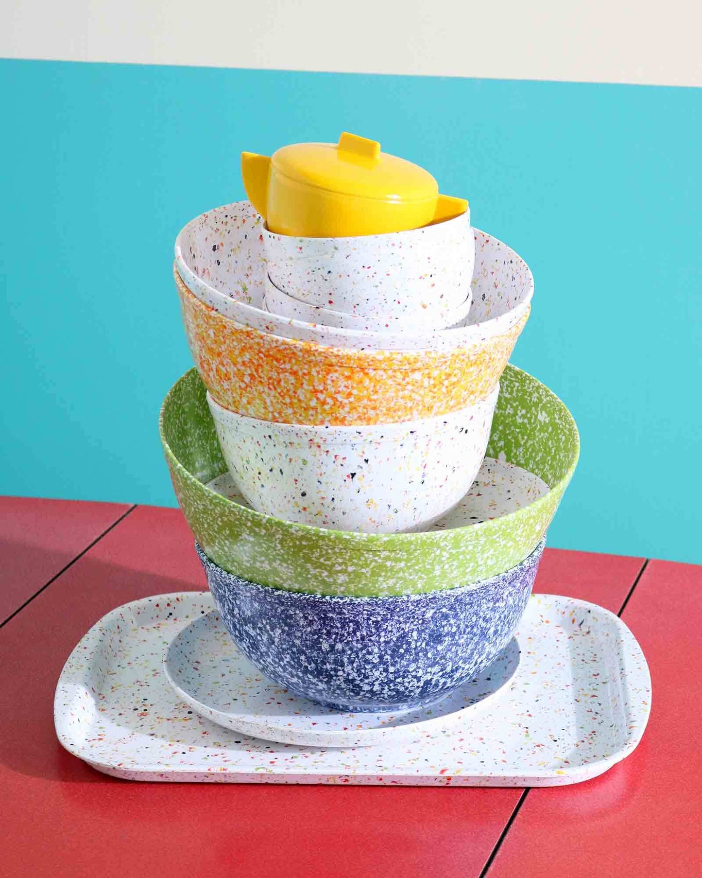 Melamine Bowl, Blue Speckle