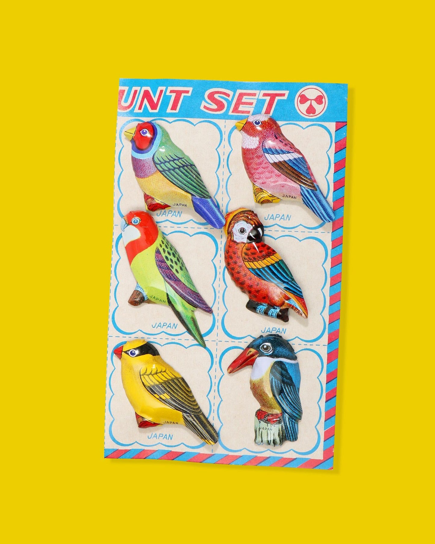 Bird Tin Badge, Set of 6