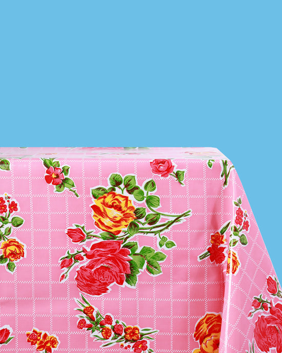 Rose Oilcloth, Pink
