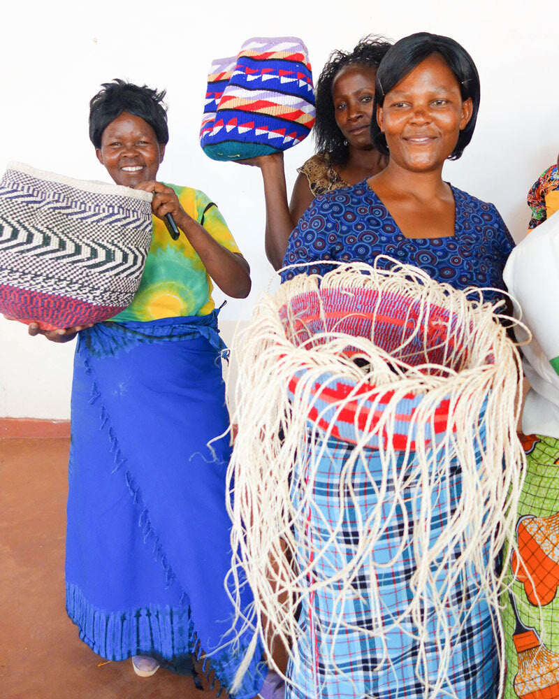 Kenyan Handwoven Basket with Handles, No 71