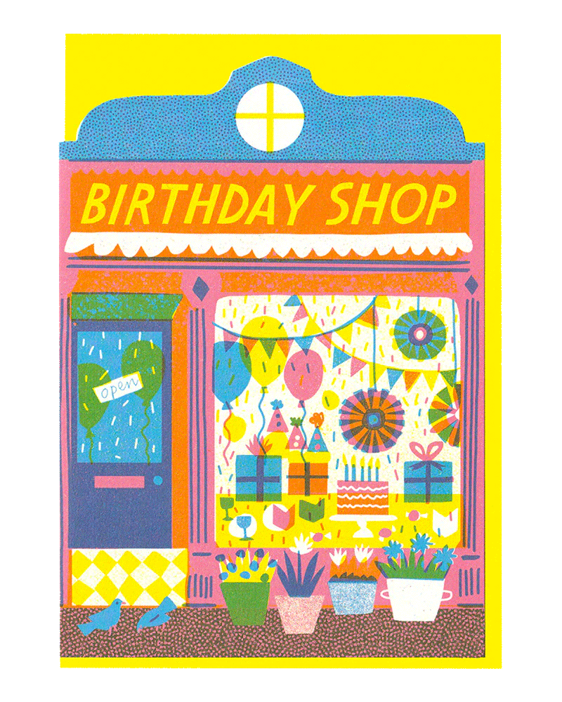 Birthday Shop Die Cut Card