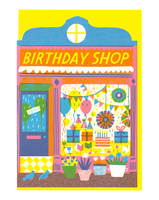 Birthday Shop Die Cut Card