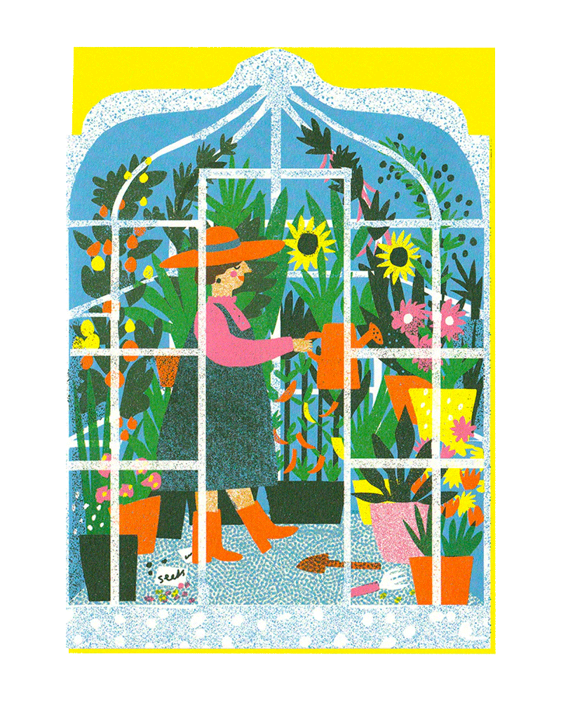 Greenhouse Die Cut Card