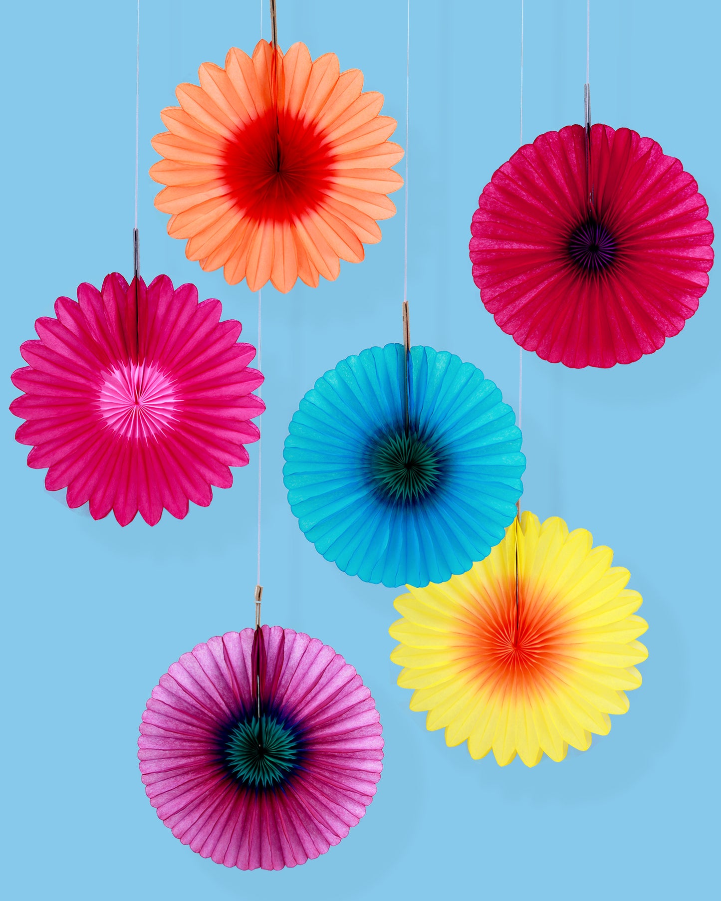 6 Mini Paper Fans