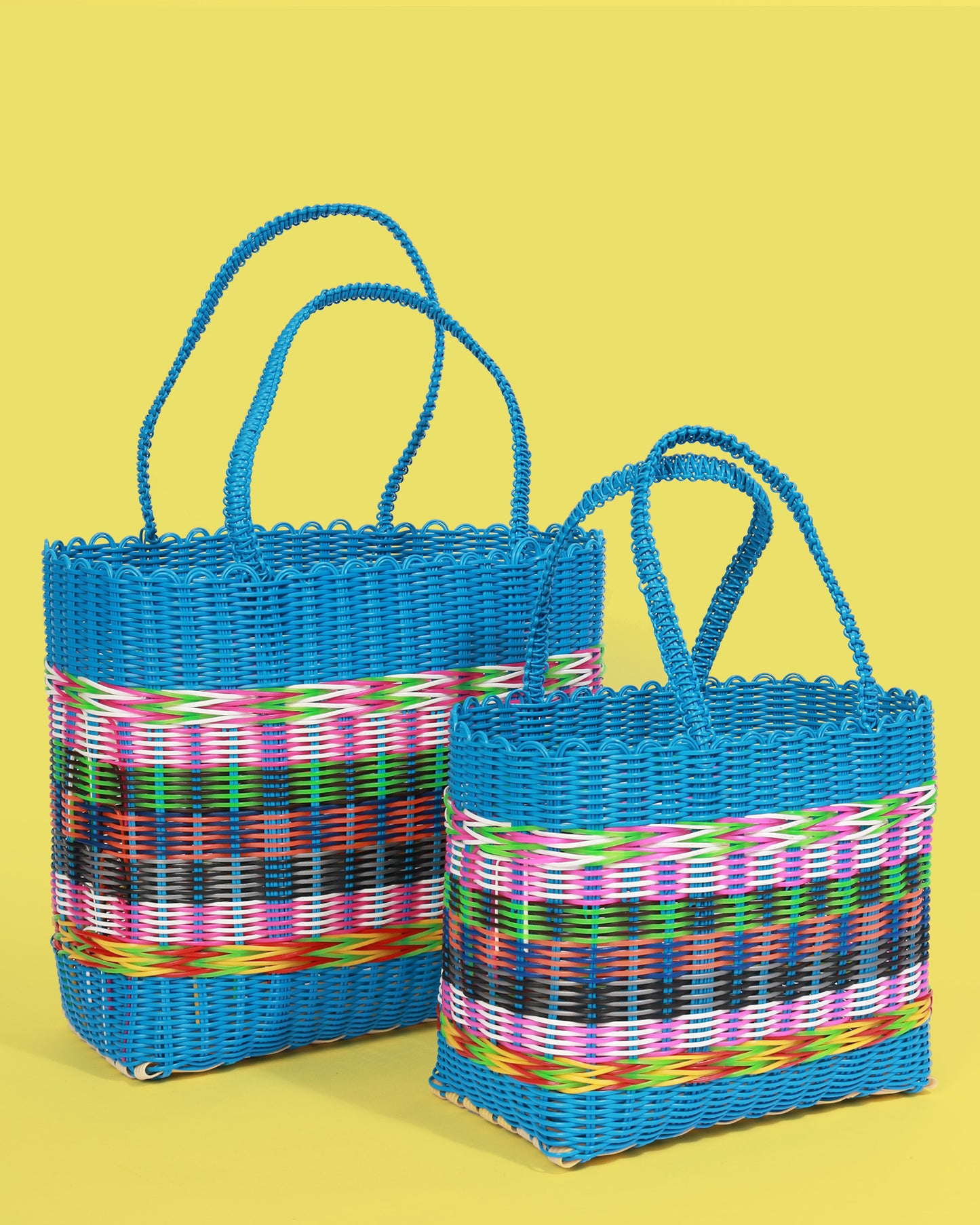 Fair Trade Plastic Basket, Blue