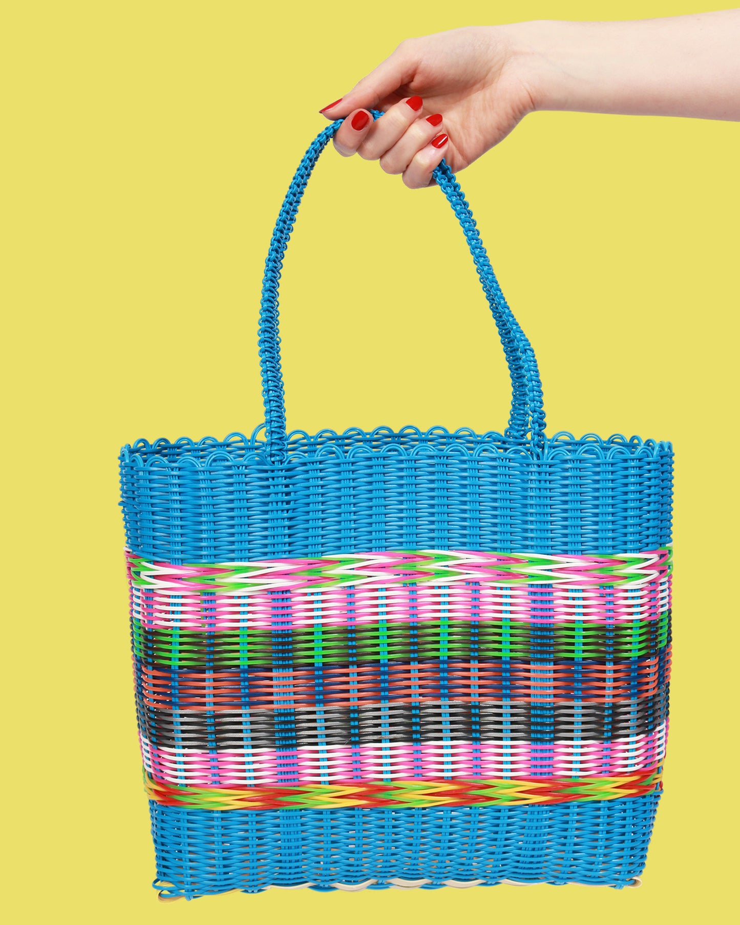 Fair Trade Plastic Basket, Blue