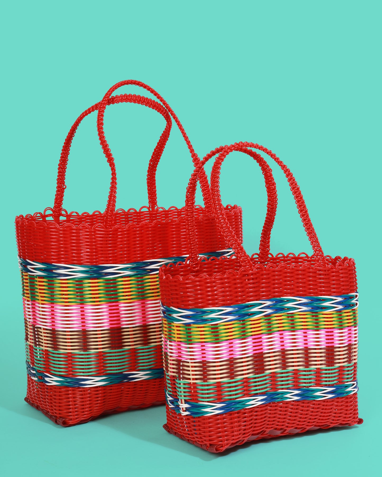 Fair Trade Plastic Basket, Red