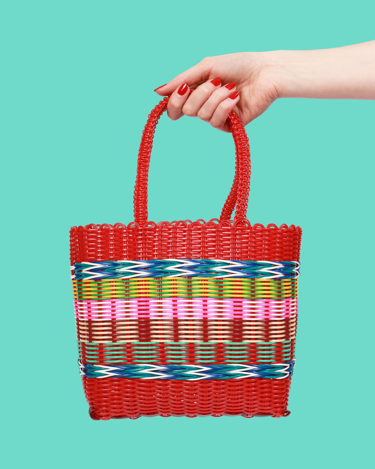 Fair Trade Plastic Basket, Red