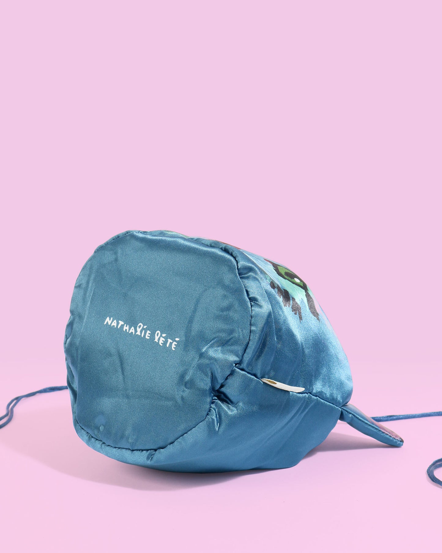 Nathalie Lété Drawstring Cat Bag, Blue