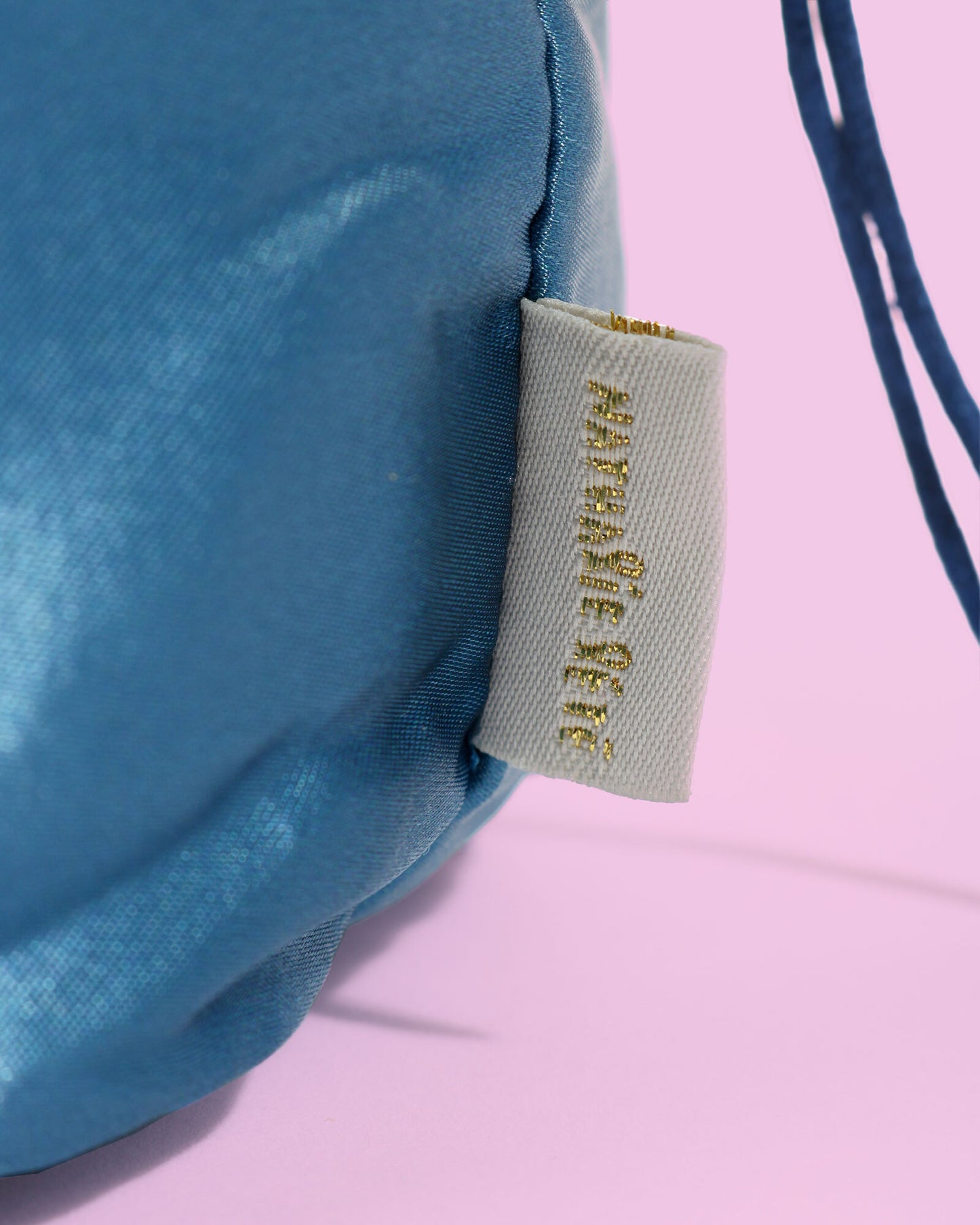 Nathalie Lété Drawstring Cat Bag, Blue