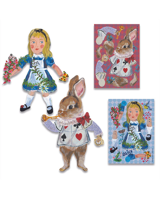 Nathalie Lété Alice & Rabbit Puppets, Set of 2