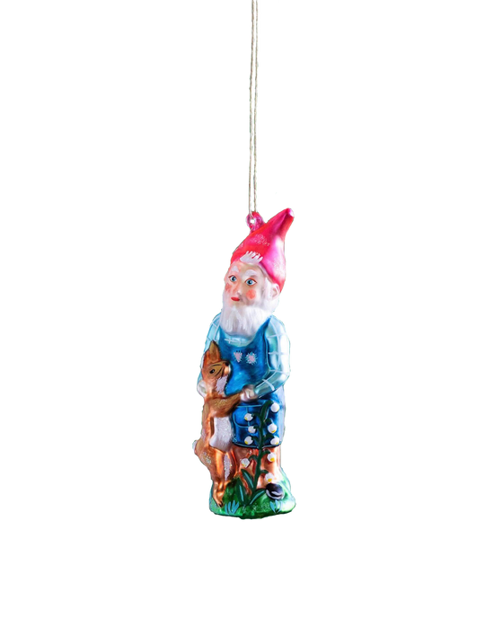 Load image into Gallery viewer, Nathalie Lété Gnome with Rabbit Ornament
