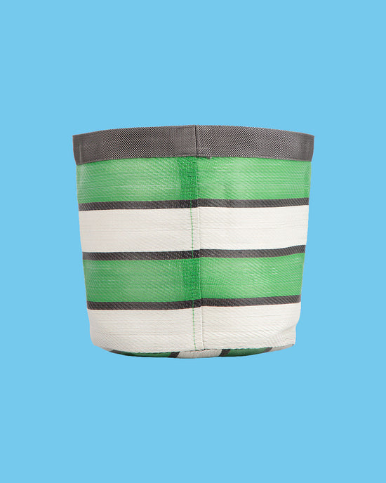 Load image into Gallery viewer, Striped Plant Pot Cover Green, Medium
