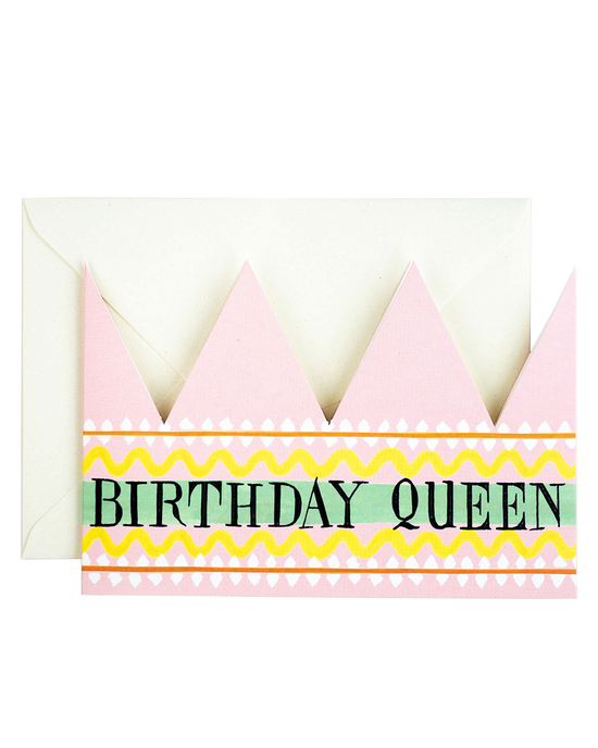 Birthday Queen Party Hat Card