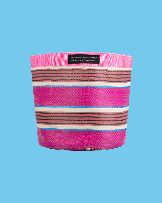 Striped Plant Pot Cover Pink, Medium